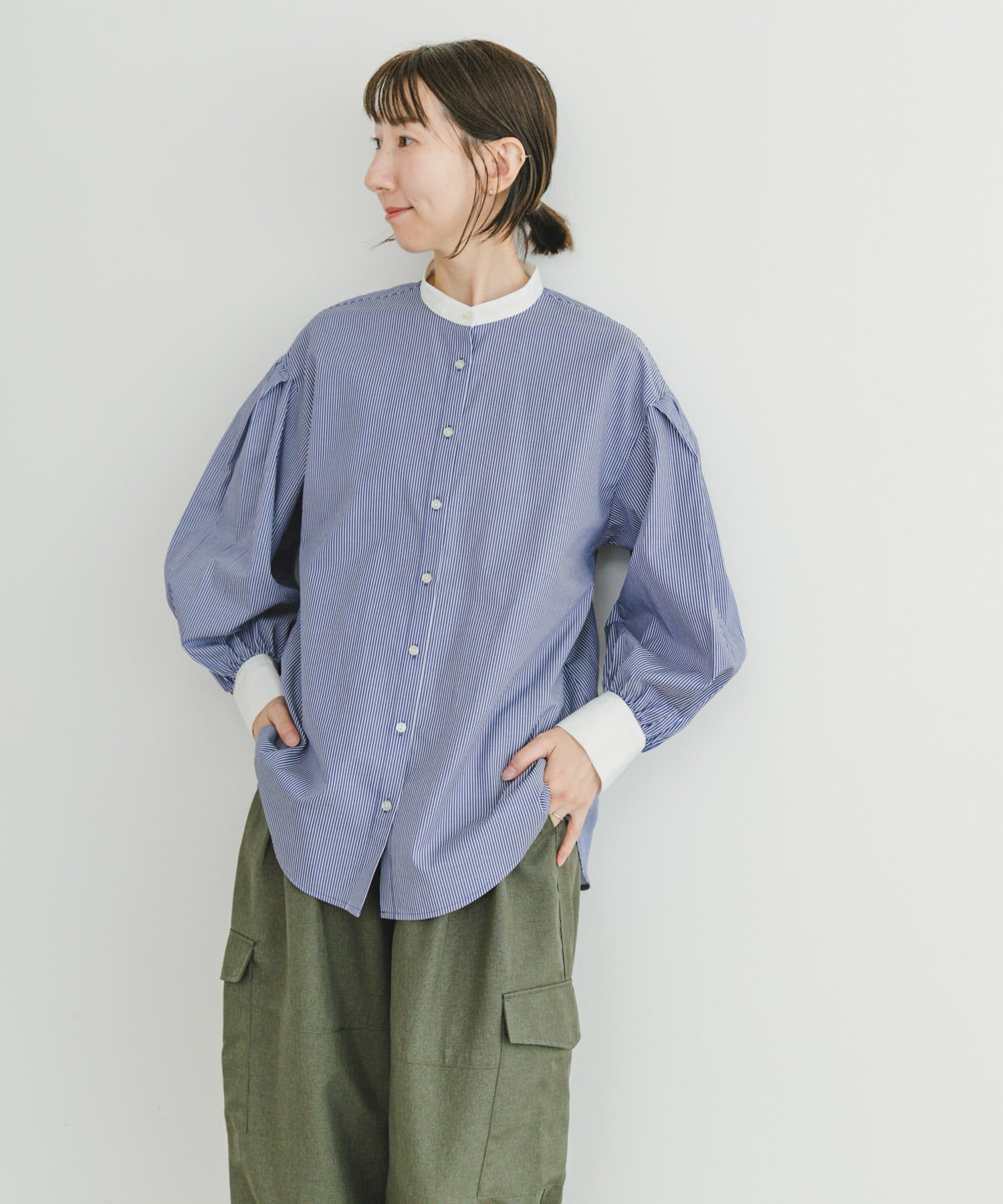 【その他のブランド/Other】のクレリックストライプシャツ インテリア・キッズ・メンズ・レディースファッション・服の通販 founy(ファニー) 　ファッション　Fashion　レディースファッション　WOMEN　トップス・カットソー　Tops/Tshirt　シャツ/ブラウス　Shirts/Blouses　2024年　2024　2024-2025秋冬・A/W　Aw/Autumn/Winter/Fw/Fall/2024-2025　A/W・秋冬　Aw・Autumn/Winter・Fw・Fall-Winter　冬　Winter　おすすめ　Recommend　シンプル　Simple　ストライプ　Stripe　スリーブ　Sleeve　BLU|ID: prp329100004132880 ipo3291000000029264931