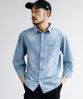 【ロッキーモンロー/Rocky Monroe】のレギュラーカラー7分袖デニムシャツ 人気、トレンドファッション・服の通販 founy(ファニー) ファッション Fashion レディースファッション WOMEN トップス・カットソー Tops/Tshirt シャツ/ブラウス Shirts/Blouses スラックス Slacks デニム Denim レギュラー Regular ワイド Wide |ID:prp329100004133002