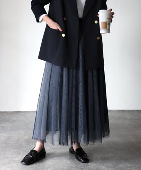 【リベリー/Riberry】の配色チュールギャザースカート 人気、トレンドファッション・服の通販 founy(ファニー) ファッション Fashion レディースファッション WOMEN スカート Skirt おすすめ Recommend スウェット Sweat チュール Tulle トレンド Trend フォーマル Formal ペチコート Petticoat ロング Long エレガント 上品 Elegant 今季 This Season |ID:prp329100004134039