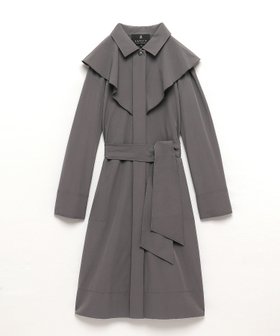 【ランバンコレクション/LANVIN COLLECTION】のラッフルコートワンピース 人気、トレンドファッション・服の通販 founy(ファニー) ファッション Fashion レディースファッション WOMEN アウター Coat Outerwear コート Coats ストレッチ Stretch マニッシュ Mannish |ID:prp329100004134095