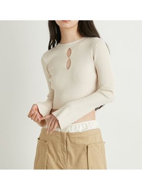 【リリーブラウン/Lily Brown】 ホールデザインリブニットトップス人気、トレンドファッション・服の通販 founy(ファニー) ファッション Fashion レディースファッション WOMEN トップス・カットソー Tops/Tshirt ニット Knit Tops グラデーション Gradation スリーブ Sleeve フィット Fit フレア Flare フロント Front ミックス Mix 今季 This Season |ID:prp329100004135167