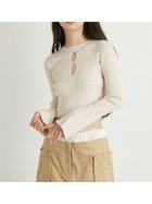 【リリーブラウン/Lily Brown】のホールデザインリブニットトップス 人気、トレンドファッション・服の通販 founy(ファニー) ファッション Fashion レディースファッション WOMEN トップス・カットソー Tops/Tshirt ニット Knit Tops グラデーション Gradation スリーブ Sleeve フィット Fit フレア Flare フロント Front ミックス Mix 今季 This Season thumbnail WHT[001]|ID: prp329100004135167 ipo3291000000028300406