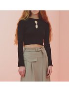 【リリーブラウン/Lily Brown】のホールデザインリブニットトップス 人気、トレンドファッション・服の通販 founy(ファニー) ファッション Fashion レディースファッション WOMEN トップス・カットソー Tops/Tshirt ニット Knit Tops グラデーション Gradation スリーブ Sleeve フィット Fit フレア Flare フロント Front ミックス Mix 今季 This Season thumbnail BLK[009]|ID: prp329100004135167 ipo3291000000028300407