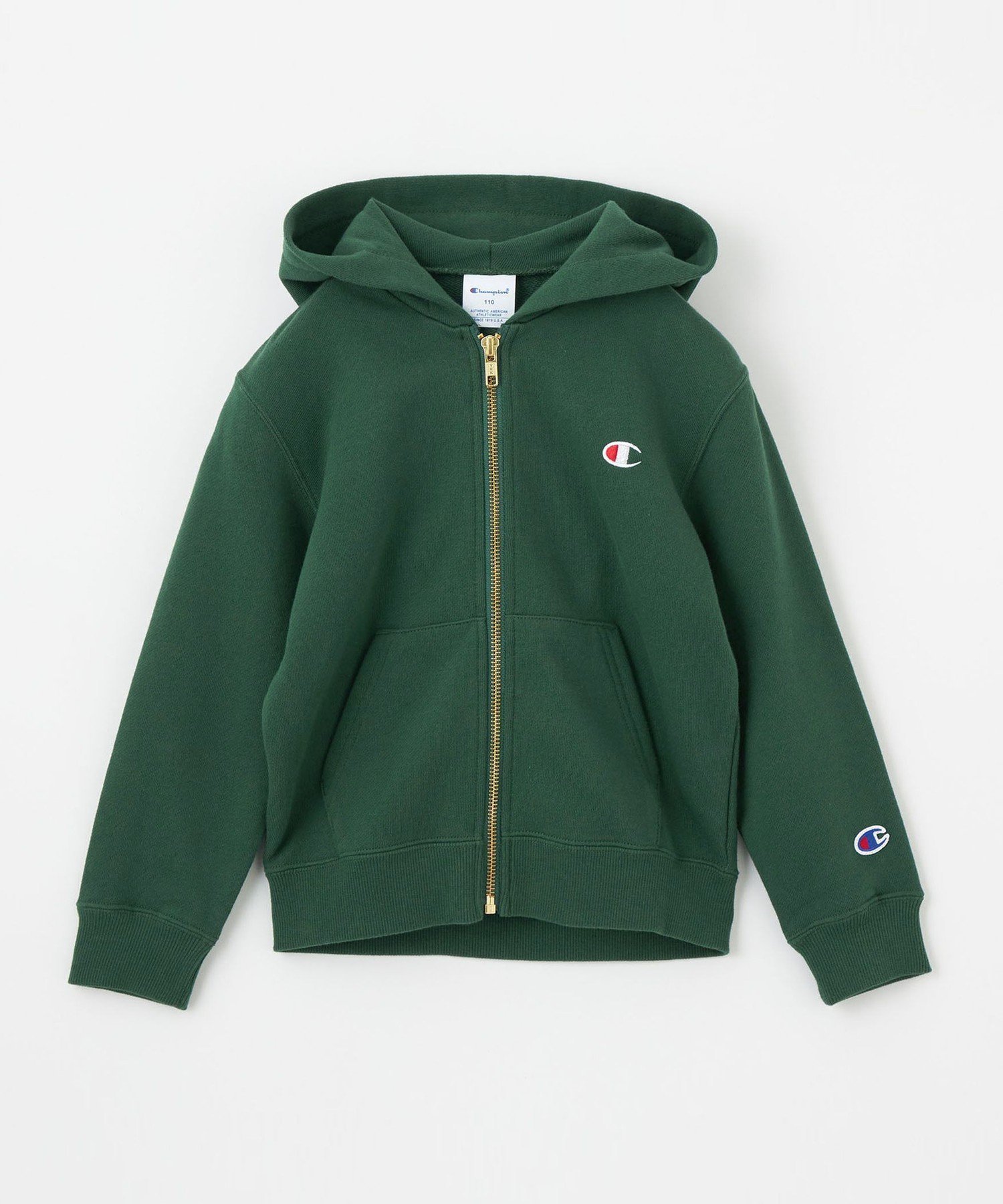 【その他のブランド/Other】のChampion ジップ フーデッド スウェット 110cm-130cm インテリア・キッズ・メンズ・レディースファッション・服の通販 founy(ファニー) 　ファッション　Fashion　キッズファッション　KIDS　秋　Autumn/Fall　シンプル　Simple　ジップ　Zip　スウェット　Sweat　ニューヨーク　New York　パーカー　Hoodie　冬　Winter　おすすめ　Recommend　2023年　2023　2023-2024秋冬・A/W　Aw/Autumn/Winter//Fw/Fall-Winter/2023-2024　DK.GREEN|ID: prp329100004135356 ipo3291000000028417436