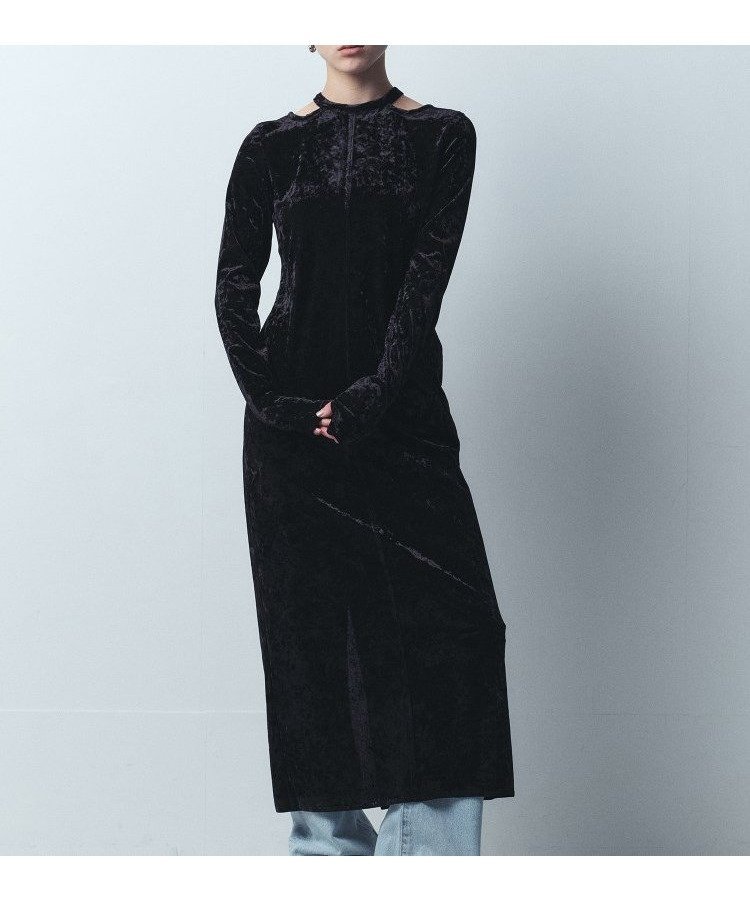 【ドレステリア/DRESSTERIOR】のneck point velour dress 人気、トレンドファッション・服の通販 founy(ファニー) 　ファッション　Fashion　レディースファッション　WOMEN　トップス・カットソー　Tops/Tshirt　ベロア　Velour　ワンピース　Dress　ドレス　Party Dresses　2024年　2024　2024-2025秋冬・A/W　Aw/Autumn/Winter/Fw/Fall/2024-2025　カッティング　Cutting　クラッシュ　Crash　シンプル　Simple　ストレッチ　Stretch　ドレス　Dress　ベロア　Velor　マキシ　Maxi　エレガント 上品　Elegant　 other-1|ID: prp329100004135513 ipo3291000000028717664