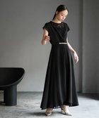 【ガール/GIRL】のパールベルト付きカシュクール風レース切替ロングフレア 結婚式パーティードレス BK|ID: prp329100004135545 ipo3291000000028585570