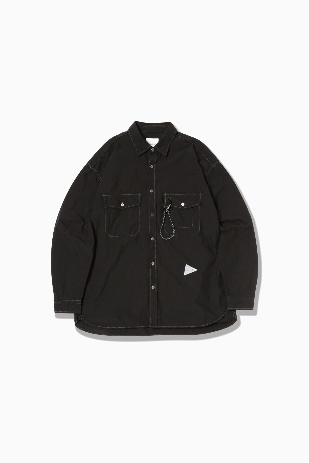 【アンドワンダー/and wander】のCORDURA typewriter LS shirt インテリア・キッズ・メンズ・レディースファッション・服の通販 founy(ファニー) 　ファッション　Fashion　レディースファッション　WOMEN　トップス・カットソー　Tops/Tshirt　シャツ/ブラウス　Shirts/Blouses　フラップ　Flap　ポケット　Pocket　black|ID: prp329100004135573 ipo3291000000028305279