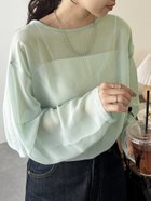 【ディスコート/Discoat】の【WEB限定】シアービッグT 人気、トレンドファッション・服の通販 founy(ファニー) ファッション Fashion レディースファッション WOMEN インナー Inner キャミ Cami シアー Sheer スリット Slit ベーシック Basic ロング Long 長袖 Long Sleeve thumbnail ミント|ID: prp329100004136386 ipo3291000000028419830