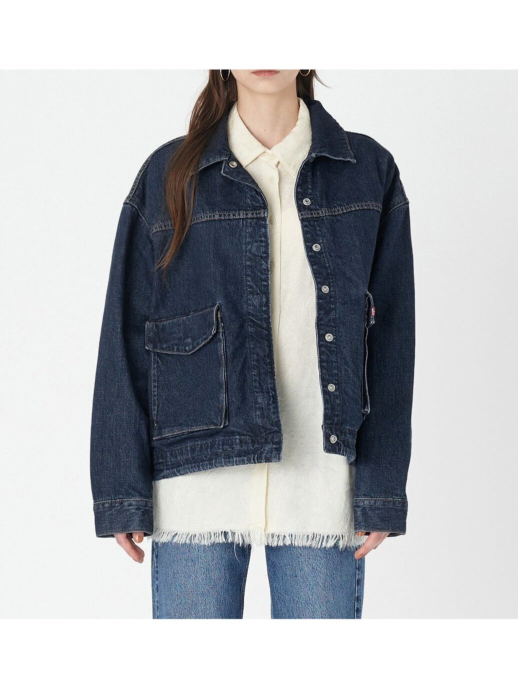 【リーバイス/Levis】のWELLTHREAD BELLOS トラッカージャケット ダークインディゴ MY GARDEN 人気、トレンドファッション・服の通販 founy(ファニー) 　ファッション　Fashion　レディースファッション　WOMEN　アウター　Coat Outerwear　ジャケット　Jackets　コレクション　Collection　ドローストリング　Drawstring　ファブリック　Fabric　ボックス　Box　 other-1|ID: prp329100004136786 ipo3291000000028320633