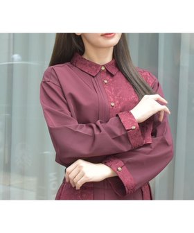 【アクシーズファム/axes femme】のジャカード切替プリーツシャツ 人気、トレンドファッション・服の通販 founy(ファニー) ファッション Fashion レディースファッション WOMEN トップス・カットソー Tops/Tshirt シャツ/ブラウス Shirts/Blouses おすすめ Recommend ジャカード Jacquard セットアップ Set Up プリーツ Pleats 人気 Popularity 切替 Switching |ID:prp329100004136788