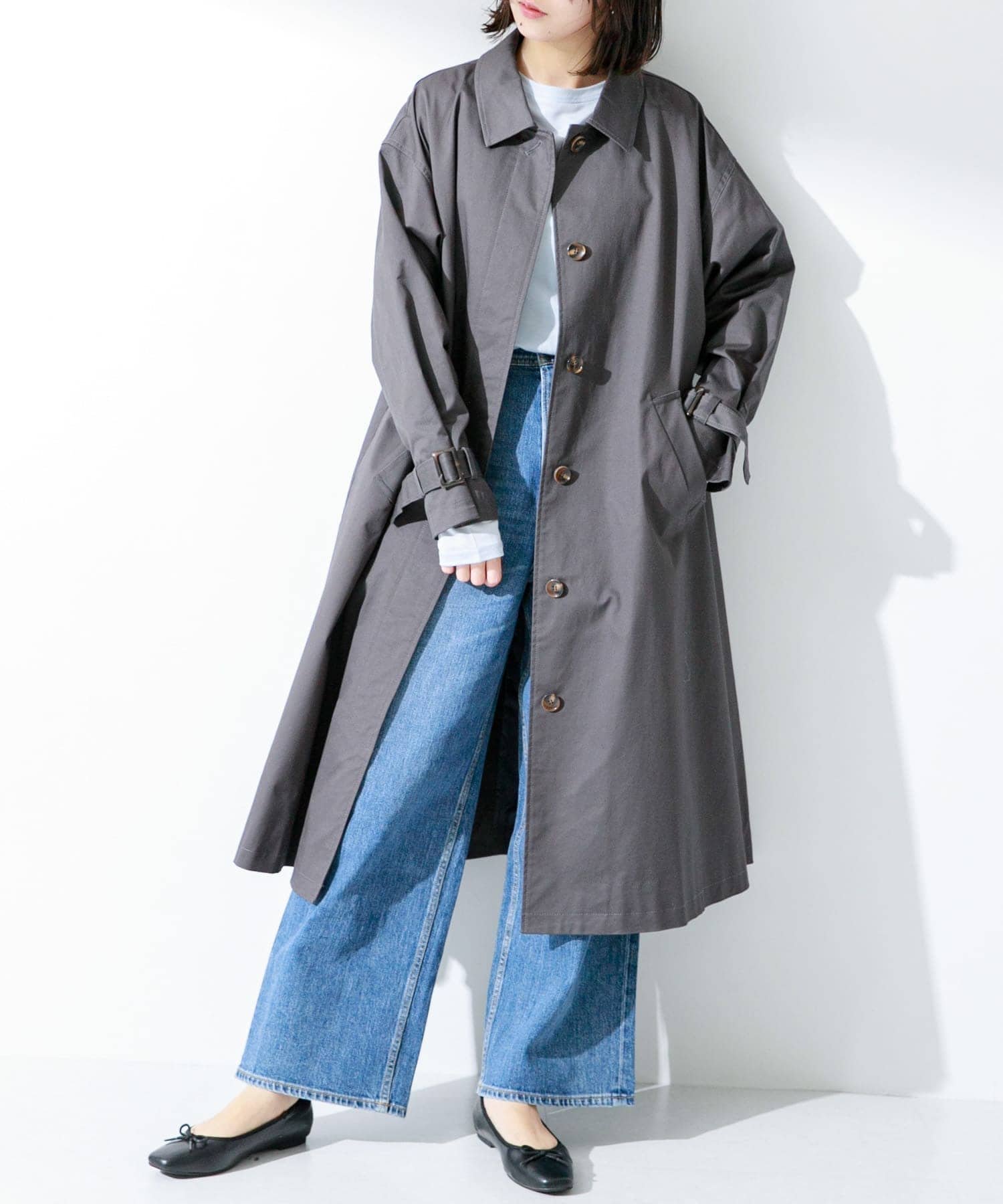 【サニーレーベル/Sonny Label / URBAN RESEARCH】のオーバーサイズステンカラーコート インテリア・キッズ・メンズ・レディースファッション・服の通販 founy(ファニー) 　ファッション　Fashion　レディースファッション　WOMEN　アウター　Coat Outerwear　コート　Coats　2024年　2024　2024春夏・S/S　Ss,Spring/Summer,2024　S/S・春夏　Ss・Spring/Summer　おすすめ　Recommend　シンプル　Simple　スウェット　Sweat　バランス　Balance　夏　Summer　チャコール|ID: prp329100004136791 ipo3291000000028901463