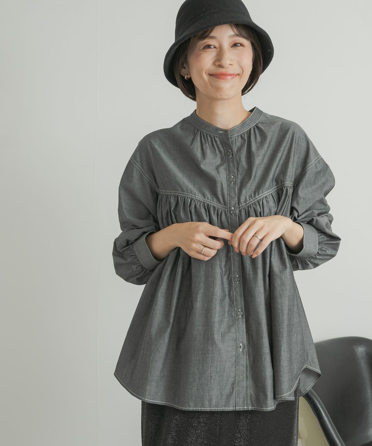 【アーバンリサーチ ドアーズ/URBAN RESEARCH DOORS】のダンガリーステッチシャツ 人気、トレンドファッション・服の通販 founy(ファニー) 　ファッション　Fashion　レディースファッション　WOMEN　トップス・カットソー　Tops/Tshirt　シャツ/ブラウス　Shirts/Blouses　2024年　2024　2024-2025秋冬・A/W　Aw/Autumn/Winter/Fw/Fall/2024-2025　A/W・秋冬　Aw・Autumn/Winter・Fw・Fall-Winter　冬　Winter　ギャザー　Gather　ダンガリー　Dungarees　トレンド　Trend　定番　Standard　 other-1|ID: prp329100004136811 ipo3291000000028513947