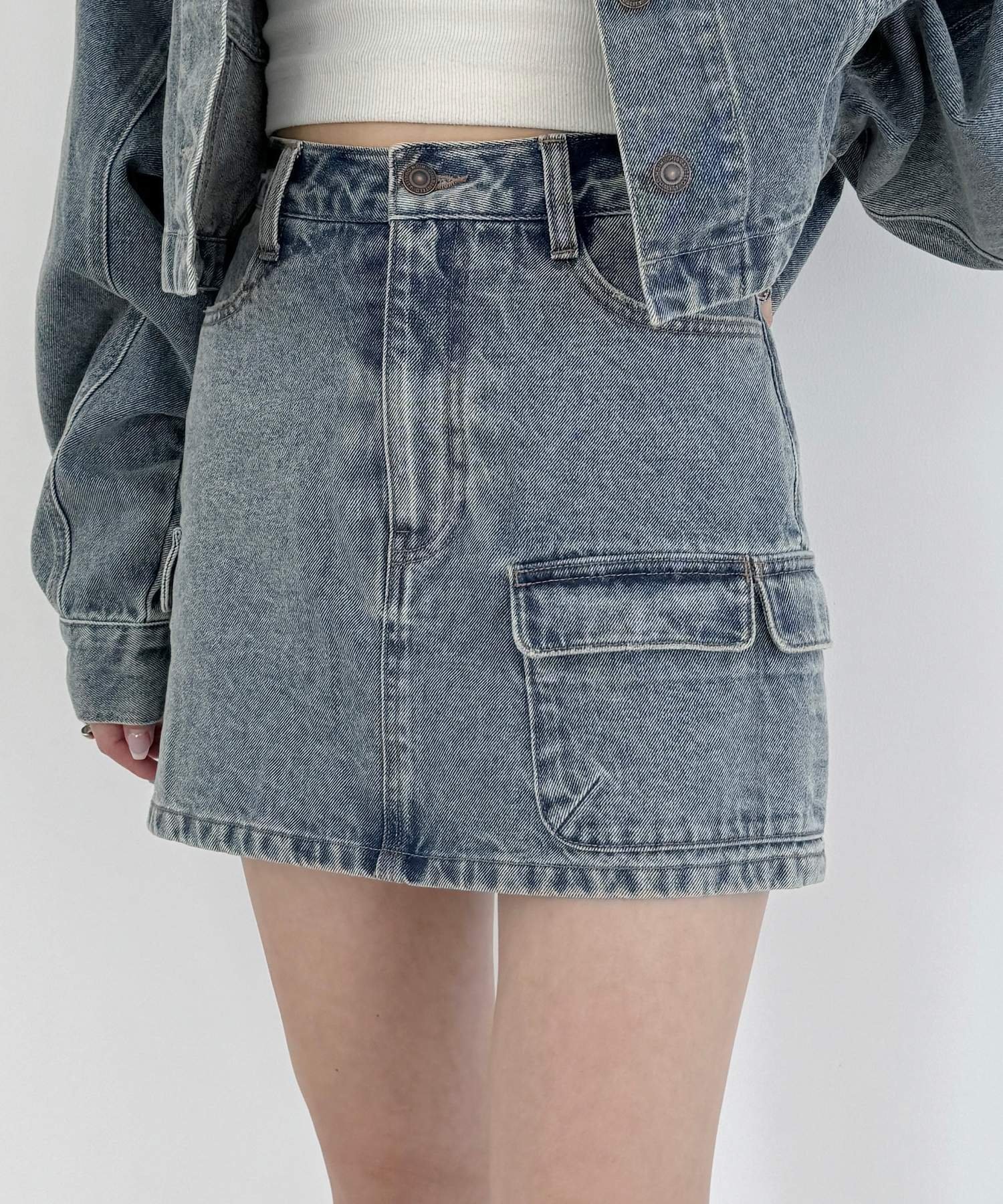 【ヘザー/Heather】の【一部カラー40%OFF】Denim Mini Skirt インテリア・キッズ・メンズ・レディースファッション・服の通販 founy(ファニー) 　ファッション　Fashion　レディースファッション　WOMEN　スカート　Skirt　ミニスカート　Mini Skirts　A/W・秋冬　Aw・Autumn/Winter・Fw・Fall-Winter　S/S・春夏　Ss・Spring/Summer　おすすめ　Recommend　アシンメトリー　Asymmetry　カットソー　Cut And Sew　クロップド　Cropped　シンプル　Simple　スウェット　Sweat　デニム　Denim　フラップ　Flap　ポケット　Pocket　ミニスカート　Mini Skirt　台形　Trapezoid　夏　Summer　春　Spring　ブルー系|ID: prp329100004137156 ipo3291000000028947824