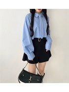 【リリーブラウン/Lily Brown】のタイ付きクロップドシャツ 人気、トレンドファッション・服の通販 founy(ファニー) ファッション Fashion レディースファッション WOMEN トップス・カットソー Tops/Tshirt シャツ/ブラウス Shirts/Blouses おすすめ Recommend コンパクト Compact ストライプ Stripe ロング Long thumbnail BLU[086]|ID: prp329100004137248 ipo3291000000028328948