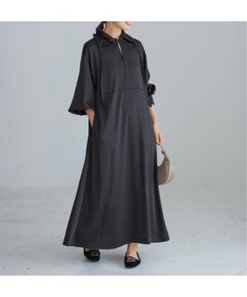 【イエナ/IENA】のドロストカラー ワンピース 人気、トレンドファッション・服の通販 founy(ファニー) ファッション Fashion レディースファッション WOMEN ワンピース Dress 2024年 2024 2024-2025秋冬・A/W Aw/Autumn/Winter/Fw/Fall/2024-2025 サテン Satin ドローストリング Drawstring ビッグ Big フロント Front |ID:prp329100004137827