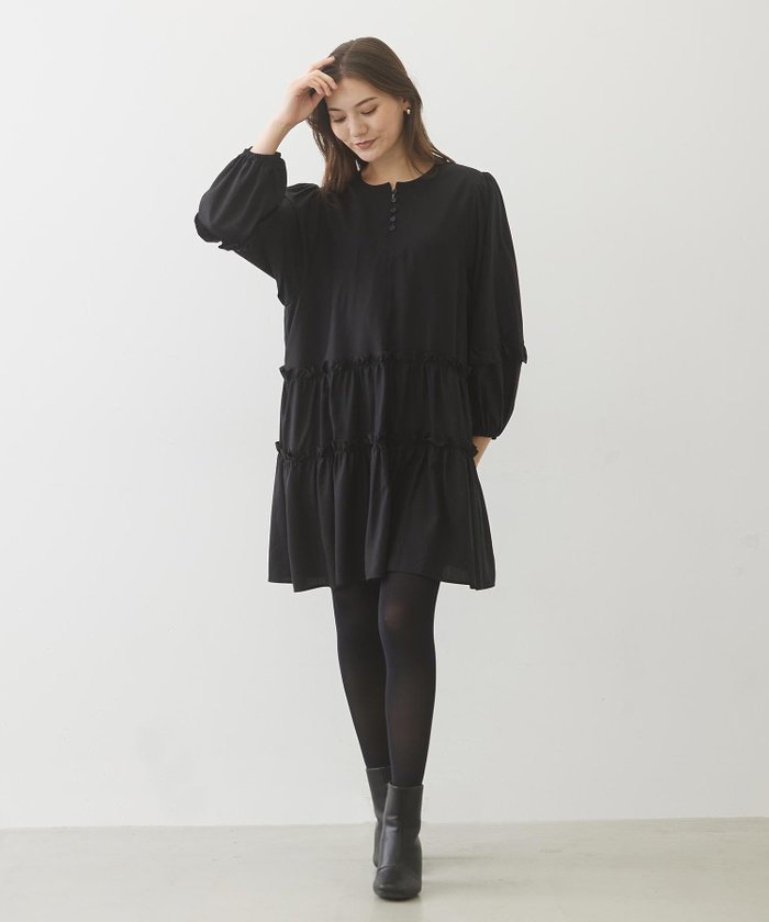 【ミルクフェド/MILKFED.】のTIERED DRESS インテリア・キッズ・メンズ・レディースファッション・服の通販 founy(ファニー) https://founy.com/ ファッション Fashion レディースファッション WOMEN ワンピース Dress ドレス Party Dresses おすすめ Recommend ガーリー Girly タイツ Tights ティアード Tiered デニム Denim ドレス Dress バランス Balance フリル Frills フロント Front ロング Long |ID: prp329100004137830 ipo3291000000028342279