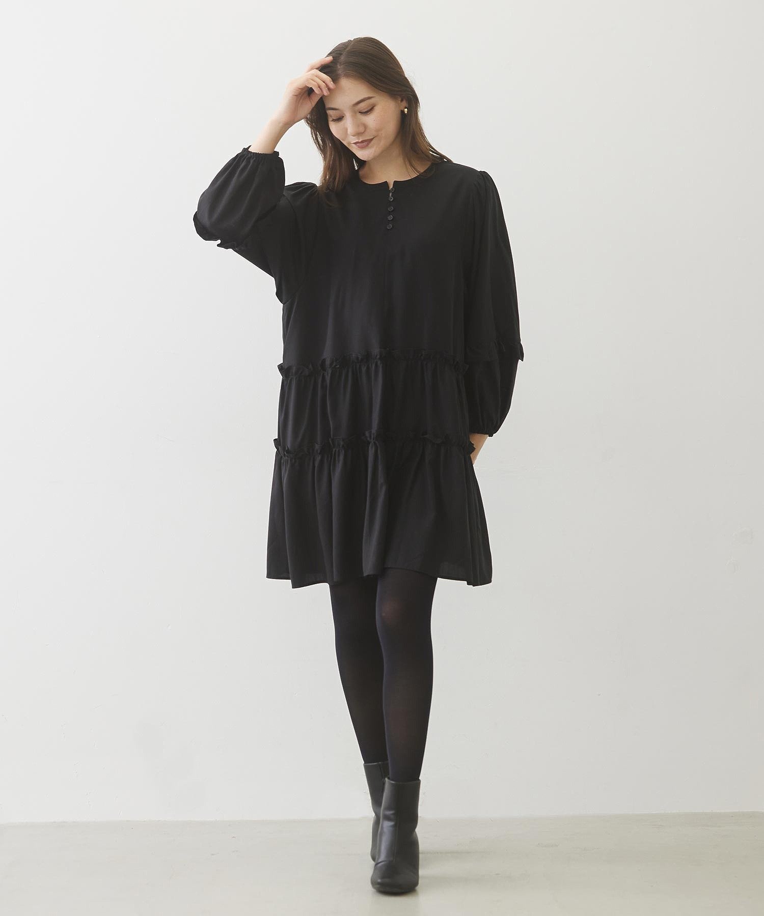 【ミルクフェド/MILKFED.】のTIERED DRESS 人気、トレンドファッション・服の通販 founy(ファニー) 　ファッション　Fashion　レディースファッション　WOMEN　ワンピース　Dress　ドレス　Party Dresses　おすすめ　Recommend　ガーリー　Girly　タイツ　Tights　ティアード　Tiered　デニム　Denim　ドレス　Dress　バランス　Balance　フリル　Frills　フロント　Front　ロング　Long　 other-1|ID: prp329100004137830 ipo3291000000028342279