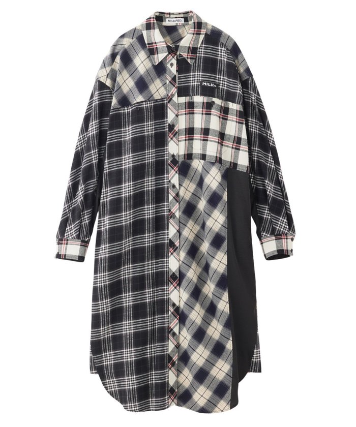 【ミルクフェド/MILKFED.】のPLAID PATCHWORK SHIRT DRESS インテリア・キッズ・メンズ・レディースファッション・服の通販 founy(ファニー) https://founy.com/ ファッション Fashion レディースファッション WOMEN トップス・カットソー Tops/Tshirt シャツ/ブラウス Shirts/Blouses ワンピース Dress ドレス Party Dresses おすすめ Recommend サテン Satin スウェット Sweat チェック Check ドレス Dress バランス Balance パッチワーク Patchwork ロング Long 人気 Popularity 今季 This Season |ID: prp329100004137832 ipo3291000000028342291