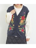 【サマンサモスモス/Samansa Mos2】の花柄刺繍ニットベスト 人気、トレンドファッション・服の通販 founy(ファニー) ファッション Fashion レディースファッション WOMEN アウター Coat Outerwear トップス・カットソー Tops/Tshirt ニット Knit Tops ベスト/ジレ Gilets/Vests 花柄・フラワープリント・モチーフ Flower Patterns カーディガン Cardigan シンプル Simple ベスト Vest thumbnail ネイビー|ID: prp329100004138023 ipo3291000000028344525