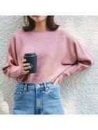 【コカ/COCA】のしっとりやわらかシンプルボートネックニットトップス Dk.pink|ID:prp329100004138183