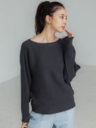 【コカ/COCA】のしっとりやわらかシンプルボートネックニットトップス Charcoal|ID:prp329100004138183