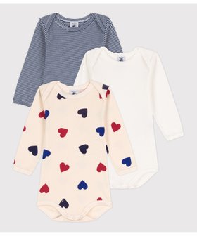 【プチバトー/PETIT BATEAU / KIDS】の長袖ボディ3枚組 人気、トレンドファッション・服の通販 founy(ファニー) ファッション Fashion キッズファッション KIDS おすすめ Recommend ギフト プレゼント Gift Present シンプル Simple プリント Print ボーダー Border 人気 Popularity 長袖 Long Sleeve |ID:prp329100004138309