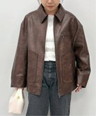 【ユーバイ スピック&スパン/U by Spick&Span】のフェイクレザーブルゾン 人気、トレンドファッション・服の通販 founy(ファニー) ファッション Fashion レディースファッション WOMEN アウター Coat Outerwear ブルゾン Blouson/Jackets 2024年 2024 2024-2025秋冬・A/W Aw/Autumn/Winter/Fw/Fall/2024-2025 インナー Inner ショルダー Shoulder ジャケット Jacket スウェット Sweat ドロップ Drop フェイクレザー Faux Leather フェミニン Feminine ブルゾン Blouson ロング Long thumbnail ブラウン|ID: prp329100004138710 ipo3291000000028694303