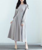 【セゾンドパピヨン/SAISON DE PAPILLON】のタックデザインミモレ丈カットソーワンピース 人気、トレンドファッション・服の通販 founy(ファニー) ファッション Fashion レディースファッション WOMEN ワンピース Dress カットソー Cut And Sew ショート Short ストレッチ Stretch ポケット Pocket ミモレ Mimore エレガント 上品 Elegant thumbnail グレー|ID: prp329100004139002 ipo3291000000028585942