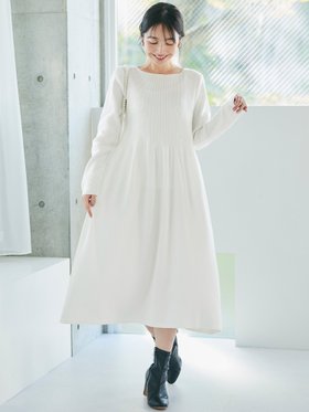 【コカ/COCA】 ボートネックニットワンピース人気、トレンドファッション・服の通販 founy(ファニー) ファッション Fashion レディースファッション WOMEN ワンピース Dress ニットワンピース Knit Dresses フレア Flare ベーシック Basic ポケット Pocket |ID:prp329100004139008