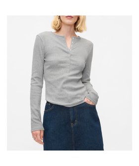 【ギャップ/GAP】のモダン リブヘンリーネックTシャツ 人気、トレンドファッション・服の通販 founy(ファニー) ファッション Fashion レディースファッション WOMEN トップス・カットソー Tops/Tshirt シャツ/ブラウス Shirts/Blouses ロング / Tシャツ T-Shirts フロント Front モダン Modern |ID:prp329100004139209