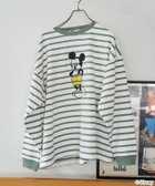 【フリークスストア/FREAK'S STORE】の別注/Mickey Mouse/ミッキーマウス ボーダーロングスリーブTシャツ【限定展開】 24AW グリーン×オフホワイト|ID: prp329100004139259 ipo3291000000028904058