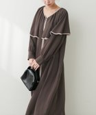 【ナチュラルクチュール/natural couture】の【mamamo】配色パイピングフリル衿ワンピース 人気、トレンドファッション・服の通販 founy(ファニー) ファッション Fashion レディースファッション WOMEN ワンピース Dress 2024年 2024 2024-2025秋冬・A/W Aw/Autumn/Winter/Fw/Fall/2024-2025 カーディガン Cardigan ジップ Zip ジャケット Jacket ジョーゼット Georgette フロント Front ポケット Pocket ロング Long 楽ちん Easy thumbnail ブラウン|ID: prp329100004139890 ipo3291000000028382285