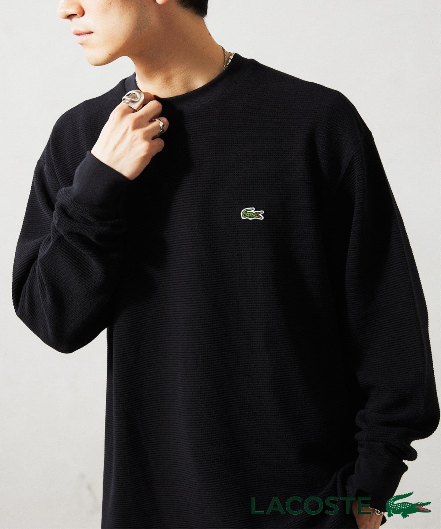 【ジャーナルスタンダード レリューム/JOURNAL STANDARD relume / MEN】のLACOSTE / ラコステ 別注 オーバーサイズ ヘビーピケ L/S Tシャツ インテリア・キッズ・メンズ・レディースファッション・服の通販 founy(ファニー) 　ファッション　Fashion　メンズファッション　MEN　スウェット　Sweat　ビッグ　Big　別注　Special Order　2024年　2024　2024-2025秋冬・A/W　Aw/Autumn/Winter/Fw/Fall/2024-2025　ブラック|ID: prp329100004139951 ipo3291000000028606423