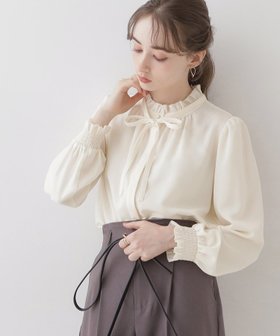 【クチュール ブローチ/Couture Brooch】の【好印象なレディブラウス】タイ付きピコフリルブラウス 人気、トレンドファッション・服の通販 founy(ファニー) ファッション Fashion レディースファッション WOMEN トップス・カットソー Tops/Tshirt シャツ/ブラウス Shirts/Blouses ジョーゼット Georgette フリル Frills リボン Ribbon エレガント 上品 Elegant |ID:prp329100004140159