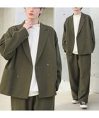 【ザ カジュアル/THE CASUAL / MEN】のビッグシルエットリラクシングダブルテーラードジャケット+ワイドバギーイージパンツ カーキ|ID: prp329100004140585 ipo3291000000028605301