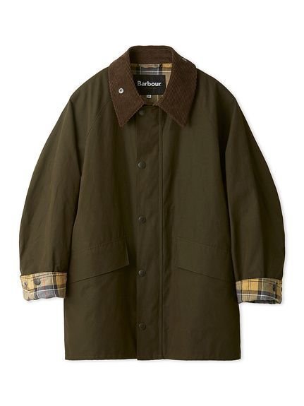 【フレイ アイディー/FRAY I.D】の【Barbour】ミドルレングスジャケット インテリア・キッズ・メンズ・レディースファッション・服の通販 founy(ファニー) 　ファッション　Fashion　レディースファッション　WOMEN　アウター　Coat Outerwear　ジャケット　Jackets　なめらか　Smooth　コーデュロイ　Corduroy　ジャケット　Jacket　スリット　Slit　センター　Center　チェック　Check　パターン　Pattern　ピーチ　Peach　別注　Special Order　KKI[026]|ID: prp329100004140796 ipo3291000000028519045