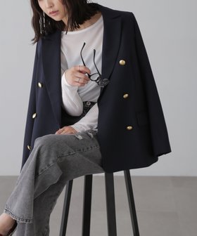 【フリーズマート/FREE'S MART】 ダブルブレストジャケット人気、トレンドファッション・服の通販 founy(ファニー) ファッション Fashion レディースファッション WOMEN アウター Coat Outerwear ジャケット Jackets スタンダード Standard チェック Check フォルム Form マニッシュ Mannish マーブル Marble 無地 Plain Color |ID:prp329100004141910