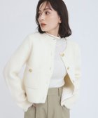 【アニュアンス/anuans】のラクーンブレンドノーカラーニットジャケット 人気、トレンドファッション・服の通販 founy(ファニー) ファッション Fashion レディースファッション WOMEN アウター Coat Outerwear ジャケット Jackets インナー Inner カーディガン Cardigan ジャケット Jacket フロント Front メタル Metal 冬 Winter thumbnail IVORY|ID: prp329100004142032 ipo3291000000028437979