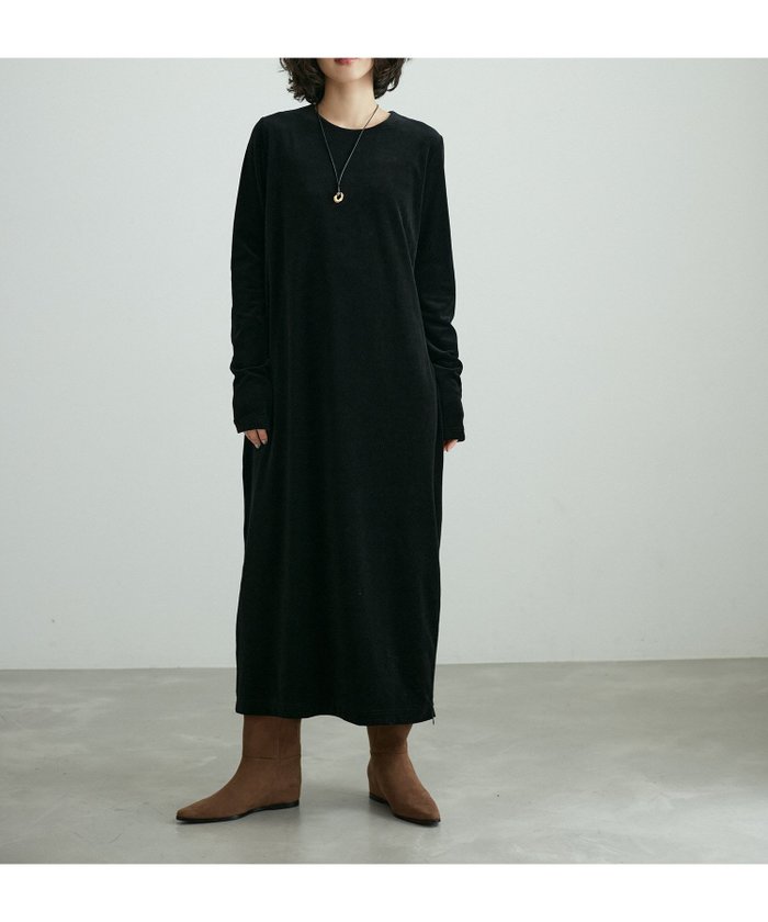 【アダム エ ロペ/ADAM ET ROPE'】の【ADAM ET ROPE 】ベロア BOTANICAL DYED LOOSE DRESS インテリア・キッズ・メンズ・レディースファッション・服の通販 founy(ファニー) https://founy.com/ ファッション Fashion レディースファッション WOMEN トップス・カットソー Tops/Tshirt ベロア Velour ワンピース Dress ドレス Party Dresses 2025年 2025 A/W・秋冬 Aw・Autumn/Winter・Fw・Fall-Winter シューズ Shoes スリット Slit ドレス Dress ベロア Velor ボタニカル Botanical ボトム Bottom マキシ Maxi エレガント 上品 Elegant |ID: prp329100004142296 ipo3291000000028442071