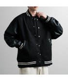 【ロッキーモンロー/Rocky Monroe】のオーバーサイズテックメルトン/PUレザー切替スタジャン 人気、トレンドファッション・服の通販 founy(ファニー) ファッション Fashion レディースファッション WOMEN インナー Inner カットソー Cut And Sew 切替 Switching スラックス Slacks デニム Denim トレーナー Trainer パターン Pattern ビッグ Big フェイクレザー Faux Leather フェルト Felt ベーシック Basic メルトン Melton メンズ Mens リラックス Relax 再入荷 Restock/Back In Stock/Re Arrival おすすめ Recommend thumbnail A.ブラック×ブラック|ID: prp329100004144693 ipo3291000000028474970