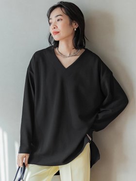 【コカ/COCA】のエンボスVネックプルオーバー 人気、トレンドファッション・服の通販 founy(ファニー) ファッション Fashion レディースファッション WOMEN トップス・カットソー Tops/Tshirt プルオーバー Pullover Vネック V-Neck ストレッチ Stretch ポケット Pocket |ID:prp329100004144887