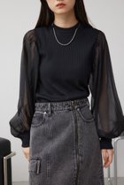 【アズール バイ マウジー/AZUL by moussy】の袖シアー長袖リブトップス 人気、トレンドファッション・服の通販 founy(ファニー) ファッション Fashion レディースファッション WOMEN トップス・カットソー Tops/Tshirt 2024年 2024 2024-2025秋冬・A/W Aw/Autumn/Winter/Fw/Fall/2024-2025 A/W・秋冬 Aw・Autumn/Winter・Fw・Fall-Winter おすすめ Recommend インナー Inner オーガンジー Organdy シアー Sheer トレンド Trend バランス Balance ワイド Wide 定番 Standard 長袖 Long Sleeve thumbnail BLK|ID: prp329100004145085 ipo3291000000028740414