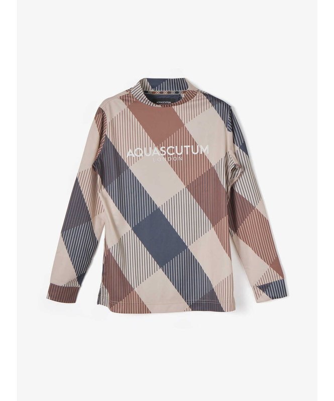 【アクアスキュータム/Aquascutum】のGOLF WOMEN クラブチェックモックネック インテリア・キッズ・メンズ・レディースファッション・服の通販 founy(ファニー) 　ファッション　Fashion　レディースファッション　WOMEN　ゴルフ　Golf　ストレッチ　Stretch　チェック　Check　ビッグ　Big　プリント　Print　モックネック　Mock Neck　吸水　Water Absorption　ネイビー|ID: prp329100004145519 ipo3291000000028481273