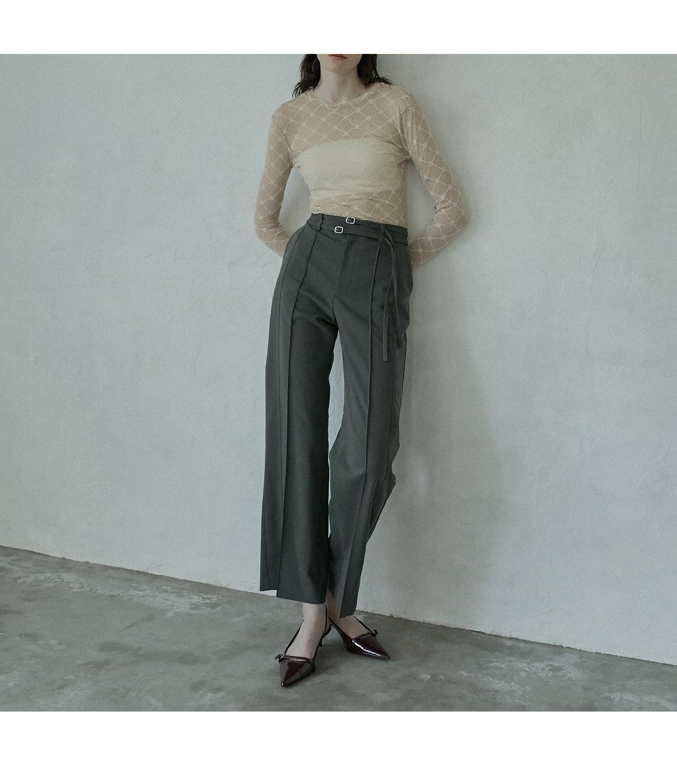 【ルシェル ブルー/LE CIEL BLEU】のオックスフォードダブルベルトパンツ / Oxford Double Belted Pants 人気、トレンドファッション・服の通販 founy(ファニー) 　ファッション　Fashion　レディースファッション　WOMEN　パンツ　Pants　ベルト　Belts　ストレート　Straight　ダブル　Double　バランス　Balance　ポケット　Pocket　 other-1|ID: prp329100004146372 ipo3291000000028493544