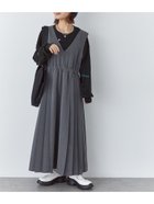 【エヘカソポ/ehka sopo】のVネックプリーツジャンスカ 人気、トレンドファッション・服の通販 founy(ファニー) ファッション Fashion レディースファッション WOMEN トップス・カットソー Tops/Tshirt Vネック V-Neck ダブル Double フレア Flare プリーツ Pleats エレガント 上品 Elegant thumbnail チャコールグレー|ID: prp329100004147057 ipo3291000000028497625