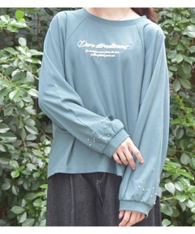 【アクシーズファム/axes femme】のアソートロゴドルマンTシャツ 人気、トレンドファッション・服の通販 founy(ファニー) ファッション Fashion レディースファッション WOMEN トップス・カットソー Tops/Tshirt シャツ/ブラウス Shirts/Blouses ロング / Tシャツ T-Shirts おすすめ Recommend グリッター Glitter パール Pearl フェミニン Feminine プリント Print ランダム Random リラックス Relax 長袖 Long Sleeve |ID:prp329100004147231