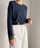 【キャナルジーン/CANAL JEAN】のharmonie -OrganicCotton- 配色切り替えロングTシャツ ネイビー|ID: prp329100004147395 ipo3291000000028887595