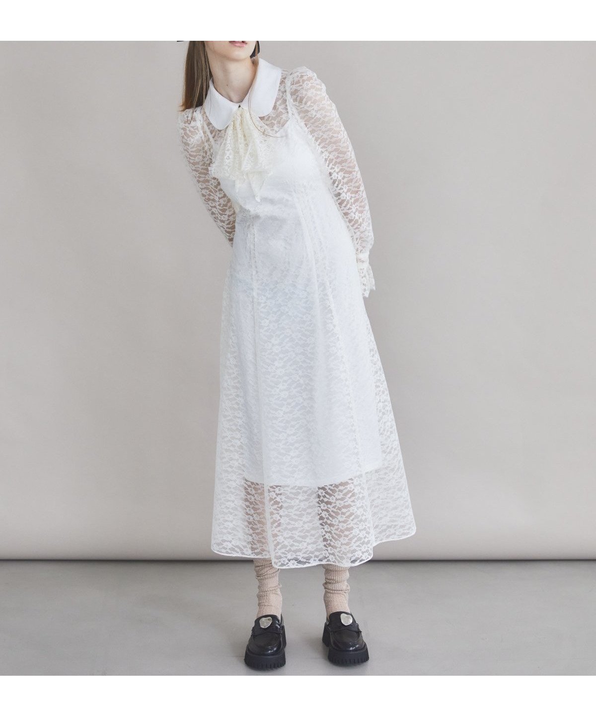 【レディアゼル/REDYAZEL】のレースボウタイワンピース 人気、トレンドファッション・服の通販 founy(ファニー) 　ファッション　Fashion　レディースファッション　WOMEN　ワンピース　Dress　インナー　Inner　クラシカル　Classical　シューズ　Shoes　ドレス　Dress　バランス　Balance　フィット　Fit　リボン　Ribbon　レース　Race　 other-1|ID: prp329100004147905 ipo3291000000028511819