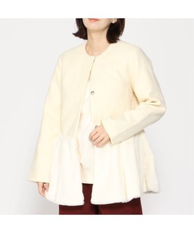 【ラナン/Ranan】のペプラムファー切替コート 人気、トレンドファッション・服の通販 founy(ファニー) ファッション Fashion レディースファッション WOMEN アウター Coat Outerwear コート Coats ペプラム Peplum 切替 Switching |ID:prp329100004148682