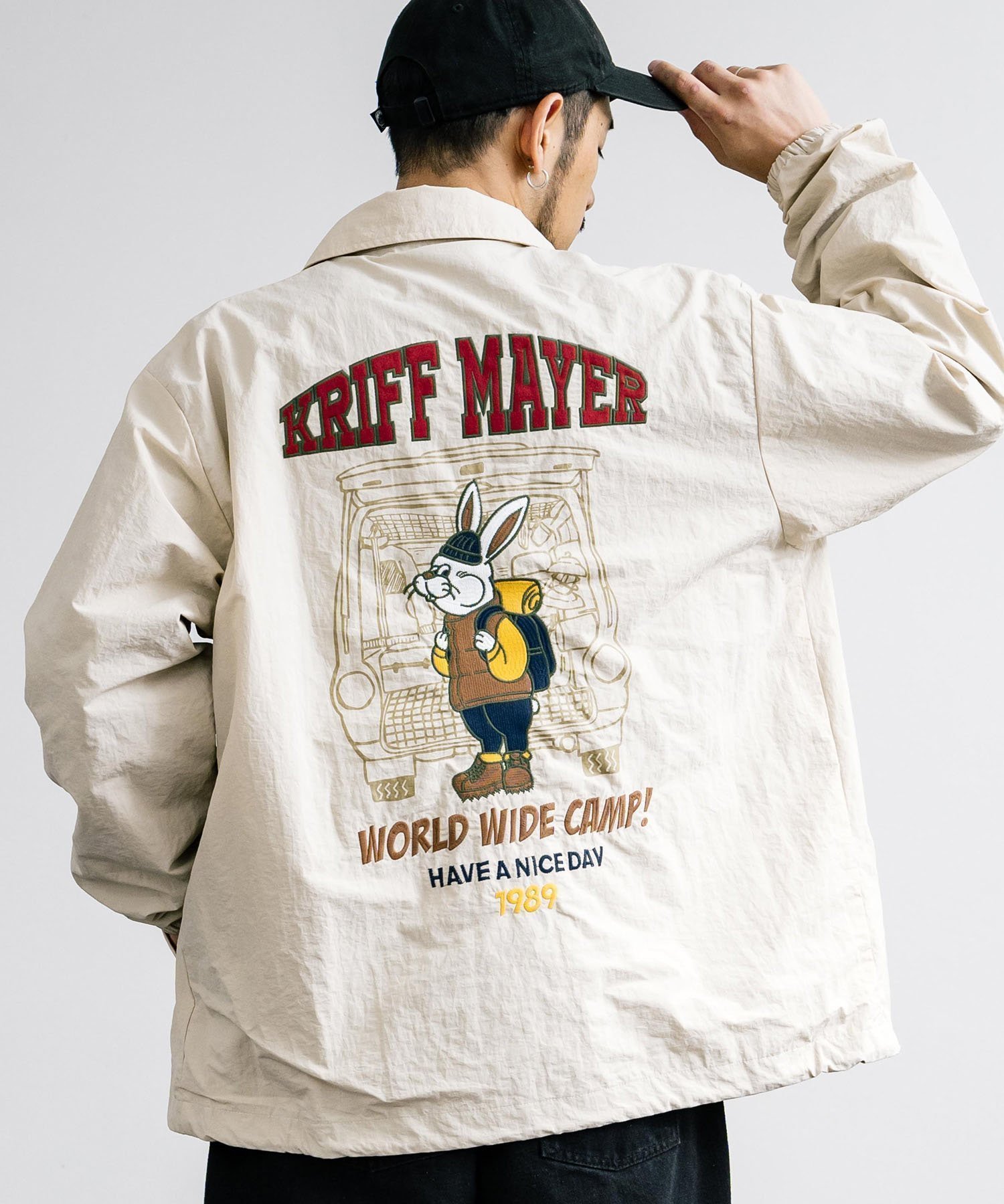 【ロッキーモンロー/Rocky Monroe】の【KRIFF MAYER/クリフメイヤー】キャンプラビット刺繍コーチジャケット インテリア・キッズ・メンズ・レディースファッション・服の通販 founy(ファニー) 　ファッション　Fashion　レディースファッション　WOMEN　アウター　Coat Outerwear　ジャケット　Jackets　アウトドア　Outdoor　軽量　Lightweight　ドローコード　Draw Cord　フィット　Fit　メッシュ　Mesh　メンズ　Mens　おすすめ　Recommend　エレガント 上品　Elegant　8.アイボリー|ID: prp329100004148717 ipo3291000000028519493